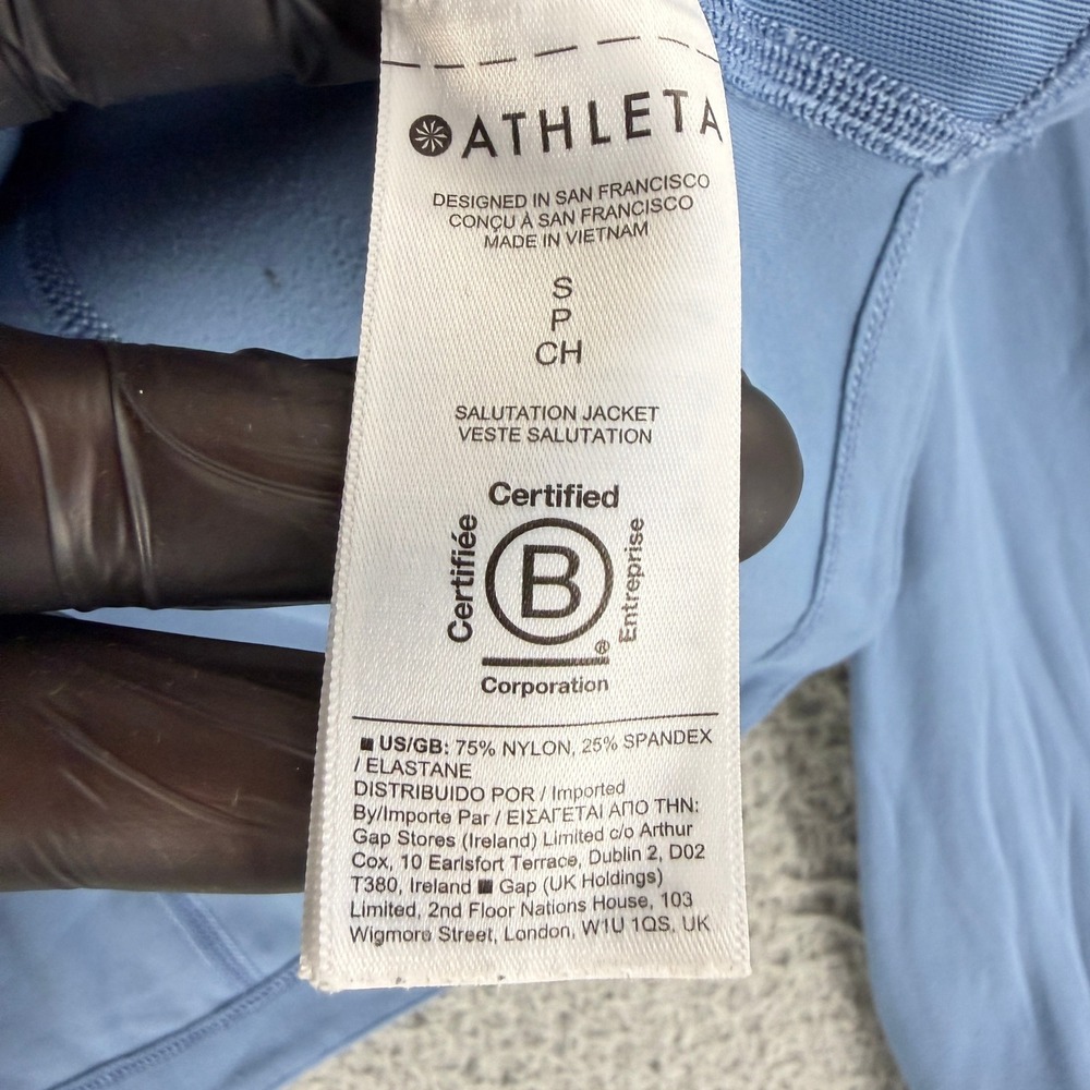 Athleta Salutation Jacket Womens S Blue Full Zip Activewear Stretch 657490-03 - Picture 8 of 15